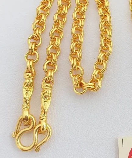 สร้อยคอลายห่วงคู่ 1 บาท ทองโคลนนิ่ง