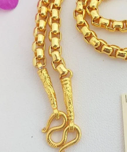 สร้อยคอลายบล๊อค 1 บาท ทองโคลนนิ่งเหมือนจริง