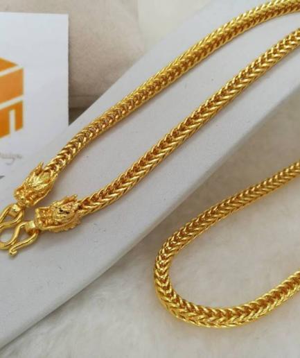 สร้อยคอลายสี่เสามังกร หนัก 5 บาท ยาว 24 นิ้ว