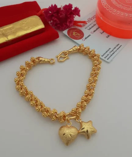 สร้อยข้อมือทองโคลนนิ่ง 2 บาท ลายดอกพิกุลใจ