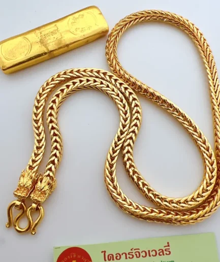 สร้อยคอลายสี่เสามังกร หนัก 5 บาท ยาว 24 นิ้ว