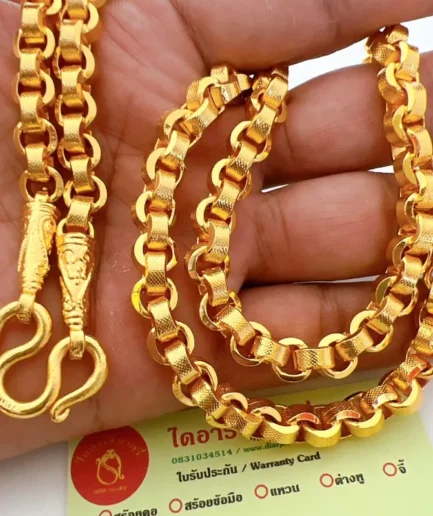 สร้อยคอทองโคลนนิ่งหนัก 5 บาท ลายทาโร่ ยาว 24 นิ้ว