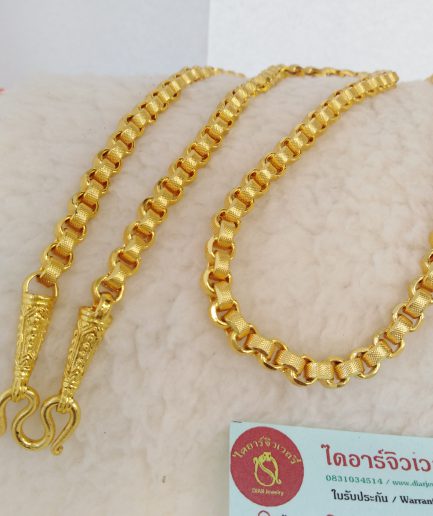 สร้อยคอทองชุบลายทาโร่หนัก 3 บาท ยาว 24 นิ้ว ทองโคลนนิ่ง