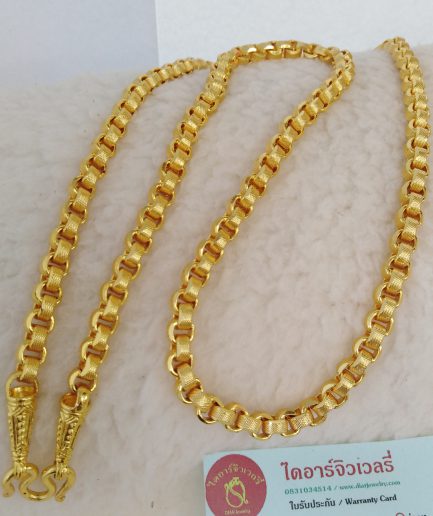 สร้อยคอทองชุบลายทาโร่หนัก 3 บาท ยาว 24 นิ้ว ทองโคลนนิ่ง