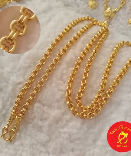 สร้อยคอลายห่วงคู่ 1 บาท ทองโคลนนิ่ง