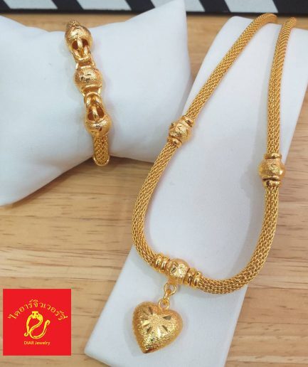 ชุดเซ็ท สร้อยคอ สร้อยข้อมือ ทองชุบ