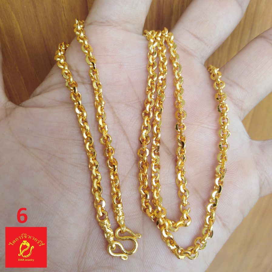สร้อยคอ-ทองโครนนิ่ง1บาท-ทองชุบ-ทองปลอมทนกว่าทองไมครอน-เป็นทองนาโนเเคลือบแก้วเหมือนจริงทั้งสีและน้ำหนัก