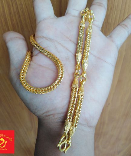 สร้อยคอแขวนพระ 5 องค์ ลายสี่เสาหนัก 5 บาท