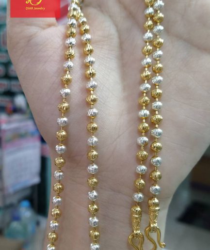 สร้อยคอสองกษัตริย์ 2 บาท ยาว 18 นิ้ว เม็ดมะยม