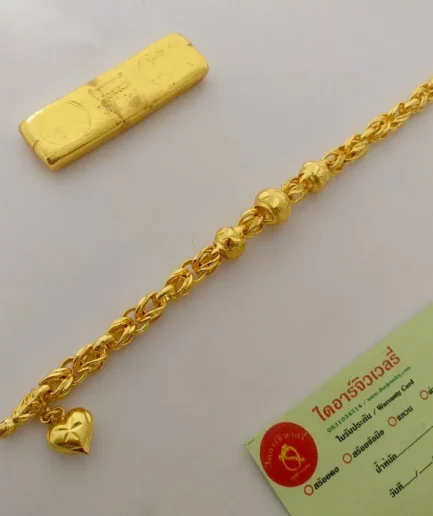 สร้อยข้อมือทองโคลนนิ่ง 2 บาท ลายมีนาคั่น