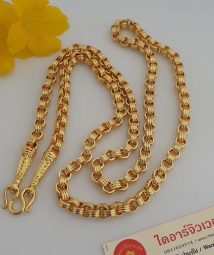 สร้อยคอทองโคลนนิ่งลายห่วงคี่ 2 บาท ทองปลอมทองชุบทนกว่าทองไมครอน