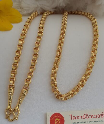 สร้อยคอทองโคลนนิ่งลายห่วงคี่ 2 บาท ทองปลอมทองชุบทนกว่าทองไมครอน