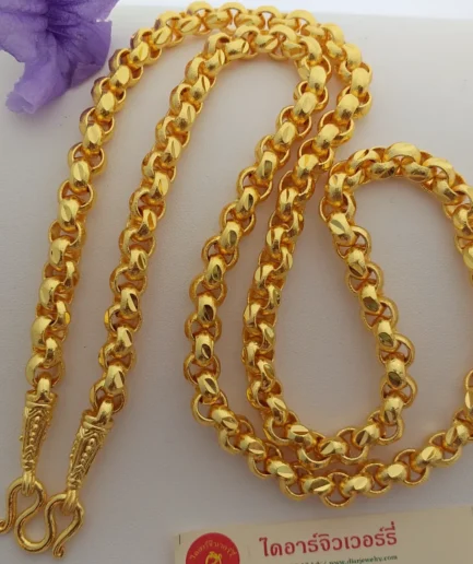 สร้อยคอทองชุบหนัก 15 บาท ลายผ่าหวาย