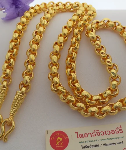 สร้อยคอทองชุบหนัก 15 บาท ลายผ่าหวาย