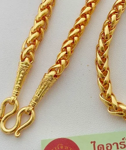 สร้อยคอทองชุบลายเปียหอมหนัก 3 บาท ยาว 24 นิ้ว ทองโคลนนิ่ง ทองปลอม