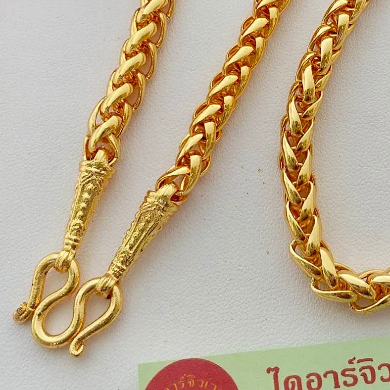 สร้อยคอทองชุบลายเปียหอมหนัก 3 บาท ยาว 24 นิ้ว ทองโคลนนิ่ง ทองปลอม