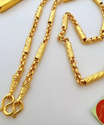 สร้อยคอทองปลอมลายผ่าหวายปล้องกลมหนัก 1 บาท