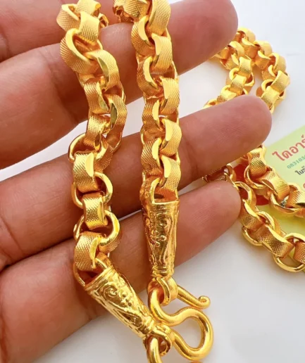 สร้อยคอทองปลอมหนัก 15 บาท ลายทาโร่ ยาว 26 นิ้ว