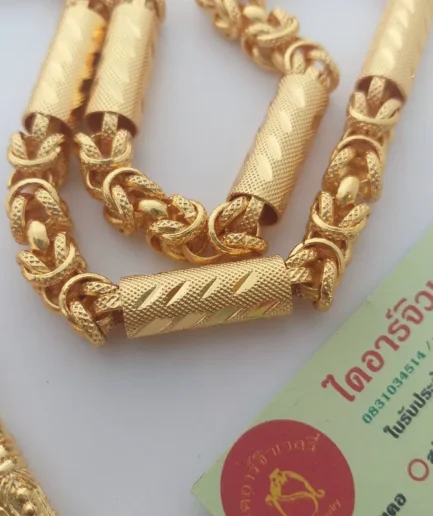 สร้อยคอทองโคลนนิ่งหนัก 5 บาท ลายมีนาปล้อง ยาว 24 นิ้ว