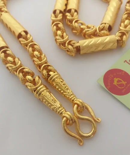สร้อยคอทองโคลนนิ่งหนัก 5 บาท ลายมีนาปล้อง ยาว 24 นิ้ว