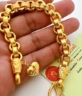 สร้อยข้อมือทองโคลนนิ่งหนัก 3 บาท ลายทาโร่จี้หัวใจ