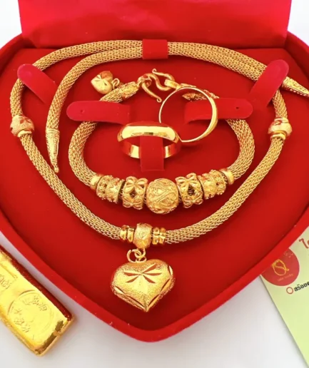 ชุดเครื่องประดับทองโคลนนิ่งน้ำหนักรวม 4 บาท ลายชีฟอง