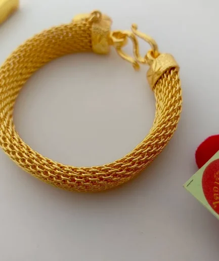 สร้อยข้อมือทองโคลนนิ่ง 2 บาท ลายชีฟองจี้หัวใจ