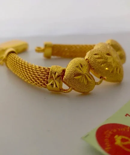 สร้อยข้อมือทองโคลนนิ่ง 2 บาท ลายชีฟองใจกลาง