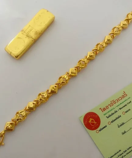 สร้อยข้อมือทองโคลนนิ่ง 2 บาท ลายข้าวหลามตัด