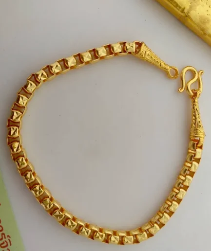 สร้อยข้อมือทองโคลนนิ่ง 2 บาท ลายบล็อคตัด