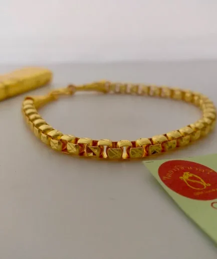 สร้อยข้อมือทองโคลนนิ่ง 2 บาท ลายบล็อคตัด