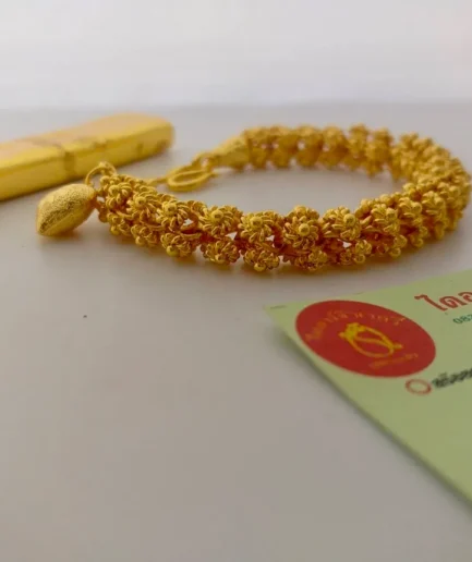 สร้อยข้อมือทองโคลนนิ่ง 2 บาท ลายดอกพิกุลใจ