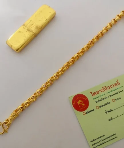 สร้อยข้อมือทองโคลนนิ่ง 2 บาท ลายผ่าหวายพ่นทราย
