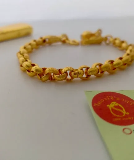 สร้อยข้อมือทองโคลนนิ่ง 2 บาท ลายผ่าหวายพ่นทราย