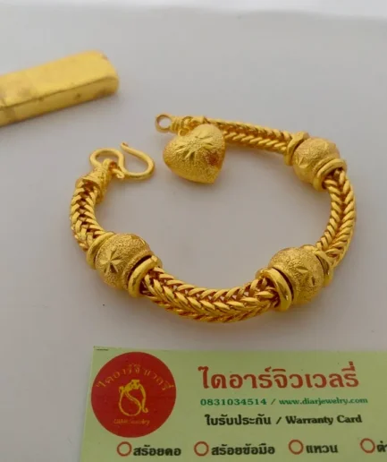 สร้อยข้อมือทองโคลนนิ่ง 2 บาท ลายสี่เสาโอ่งโปร่ง