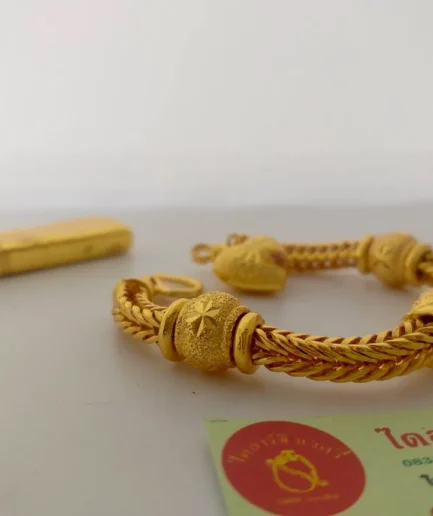 สร้อยข้อมือทองโคลนนิ่ง 2 บาท ลายสี่เสาโอ่งโปร่ง