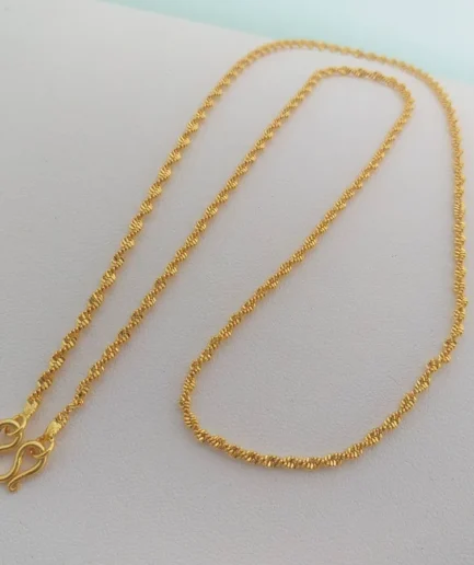 สร้อยคอทองโคลนนิ่ง 2 สลึง ลายหางกระรอกแบบแข็ง