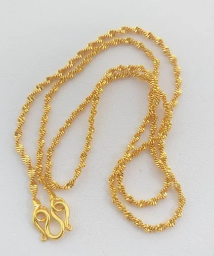 สร้อยคอทองโคลนนิ่ง 2 สลึง ลายหางกระรอกแบบแข็ง