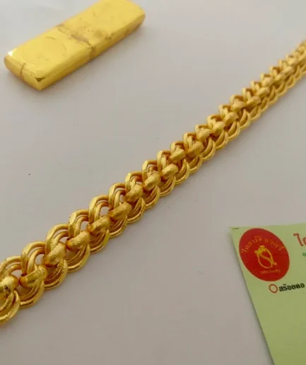 สร้อยข้อมือทองโคลนนิ่ง 2 บาท ลายเลสสองห่วง