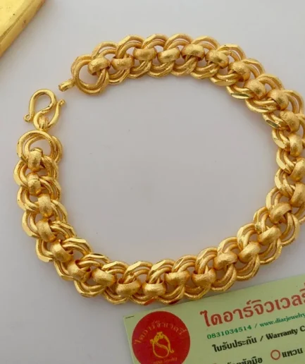 สร้อยข้อมือทองโคลนนิ่ง 2 บาท ลายเลสสองห่วง