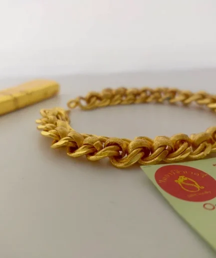 สร้อยข้อมือทองโคลนนิ่ง 2 บาท ลายเลสสองห่วง