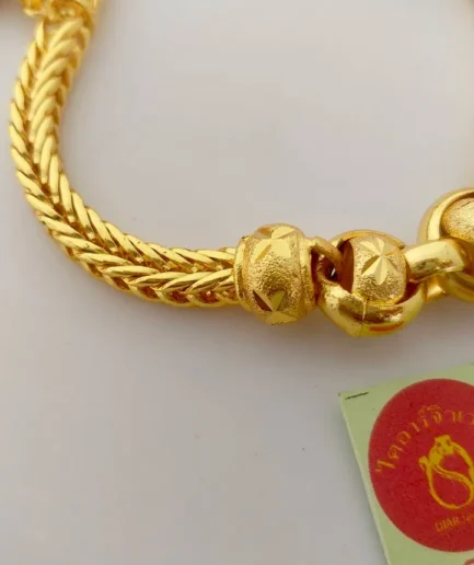 สร้อยข้อมือทองโคลนนิ่ง 2 บาท ลายสี่เสาโอ่งกลาง