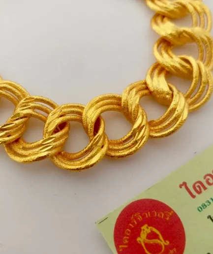 สร้อยข้อมือทองโคลนนิ่ง 2 บาท ลายเลสสามห่วง
