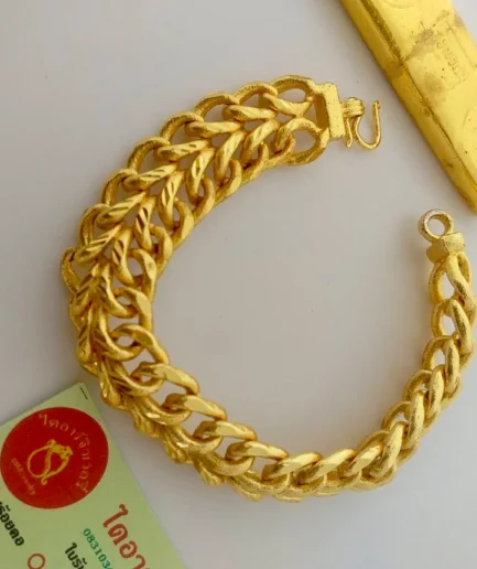 สร้อยข้อมือทองโคลนนิ่ง 2 บาท ลายเลสห่วงคู่