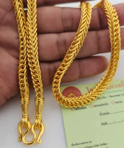 สร้อยคอทองโคลนนิ่งลายเบนซ์หนัก 5 บาท ยาว 24 นิ้ว