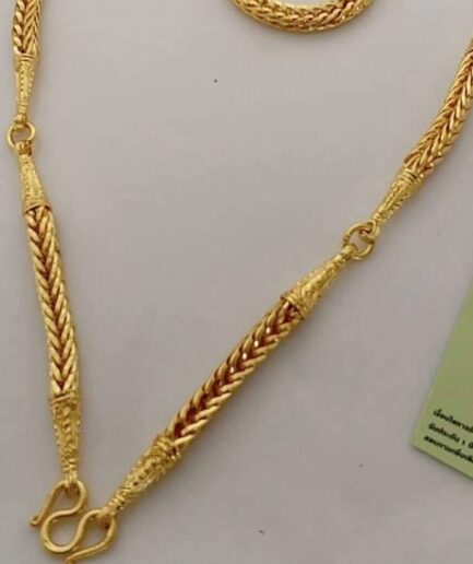 สร้อยคอทองโคลนนิ่งลายสี่เสาแขวนพระ 3 องค์หนัก 3 บาท